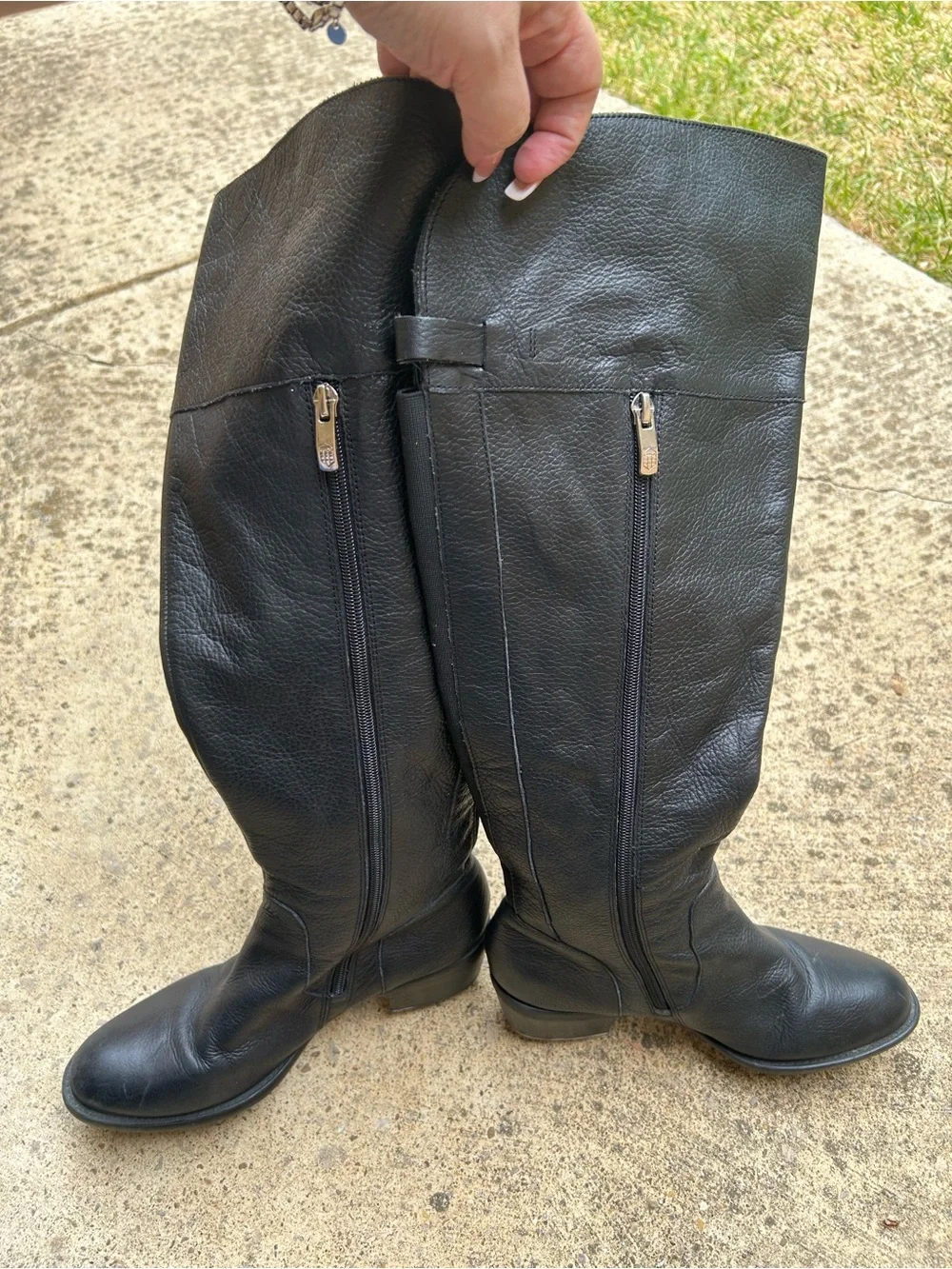 Vince Camuto Black Over-the-Knee Leather Boots